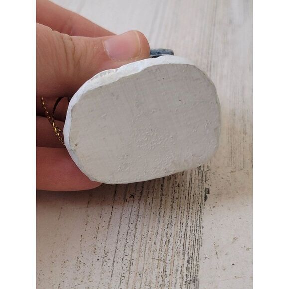 Mini Snow blue house wreath pine tree ornament Xmas decor - Picture 6 of 6